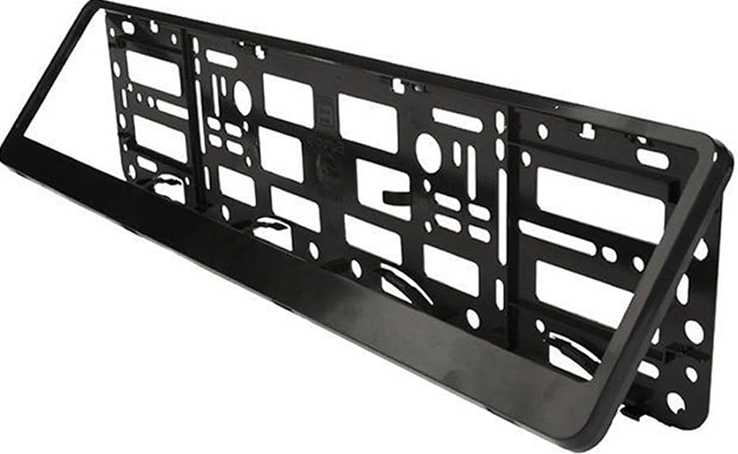 black number plate holder for license plate